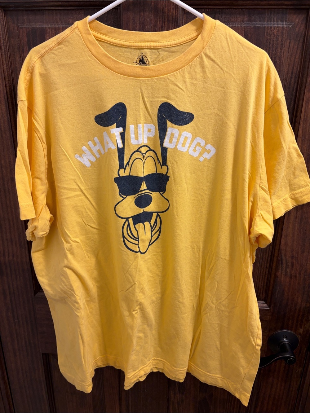 Disney Yellow 'What Up Dog?' Graphic Short Sleeve Tee